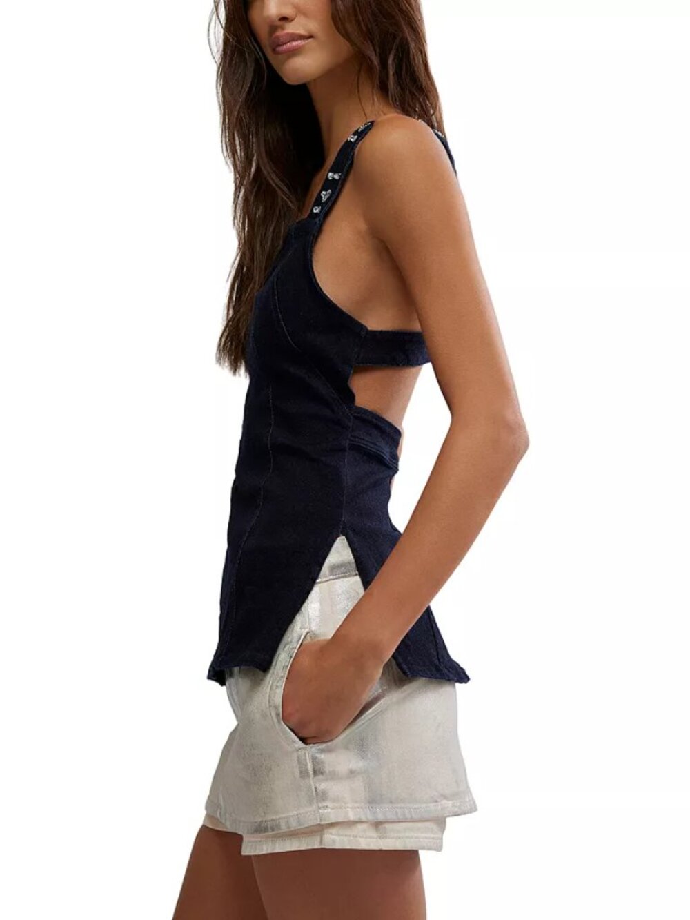 Free People Decked In Shine Top. Sz: Large - Picture 3 of 16